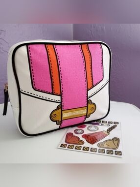 Estēe Lauder Canvas Cosmetic Bag with Stickers